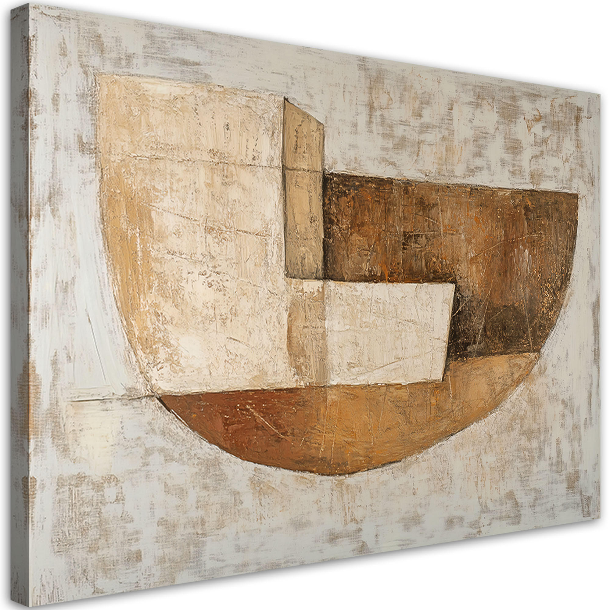 LEINWANDBILD Beige abstrakte Loft Form 100x70cm - Beige, Textil (100/70cm) - Feeby