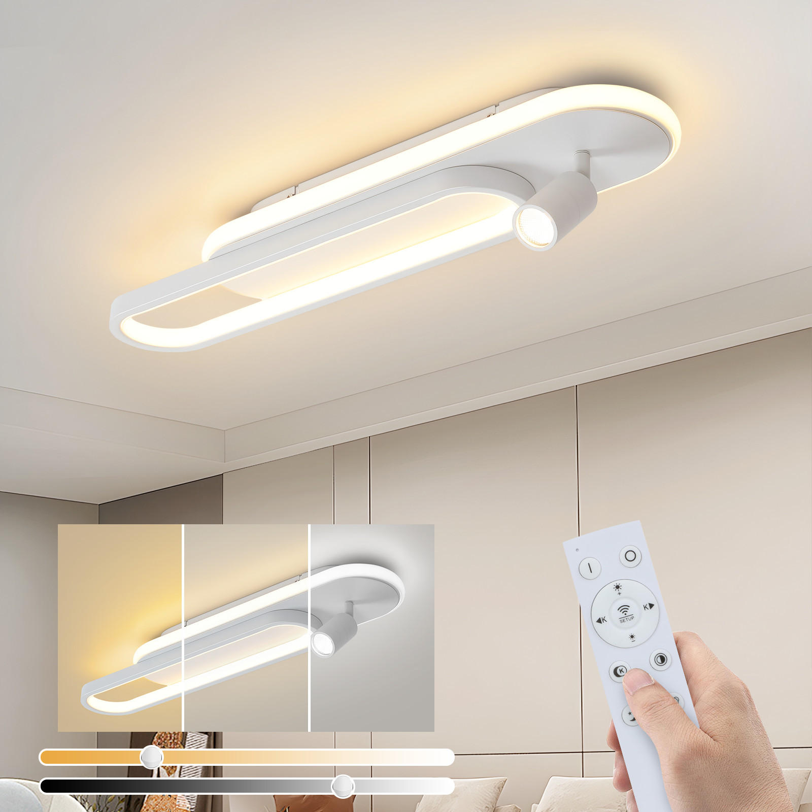LED-DECKENLEUCHTE Sarnel 13/13/15.5 cm - Weiß, Metall (13/13/15.5cm) - ZMH