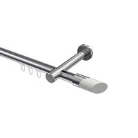 INNENLAUF-GARDINENSTANGEN-SET Prestige Verano 180 cm, 1-läufig, 20 mm Ø Chrom - Chromfarben/Weiß, Metall (180cm) - INTERDECO