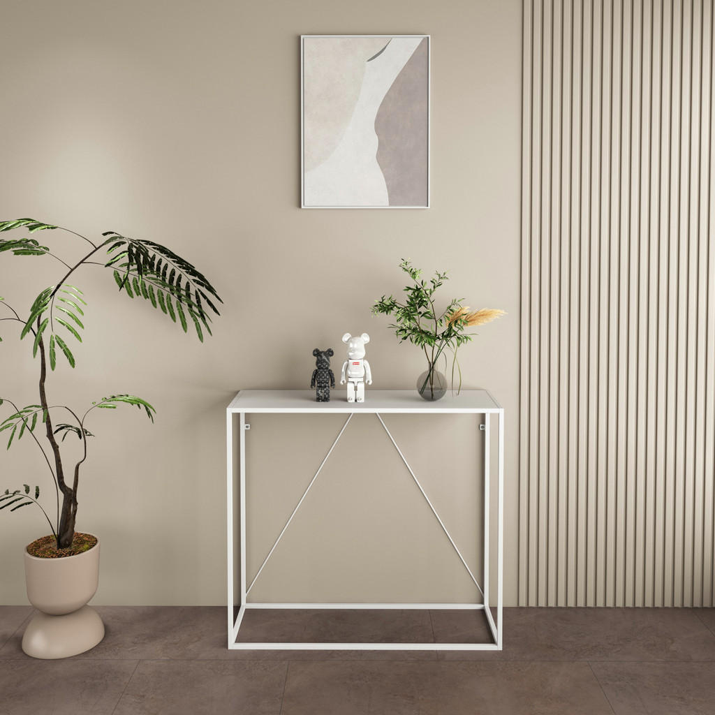 Thumbnail - Konsolentisch, Weiß, Metall, 90x80x30 cm, Wohnzimmer, Wohnzimmertische, Konsolentische