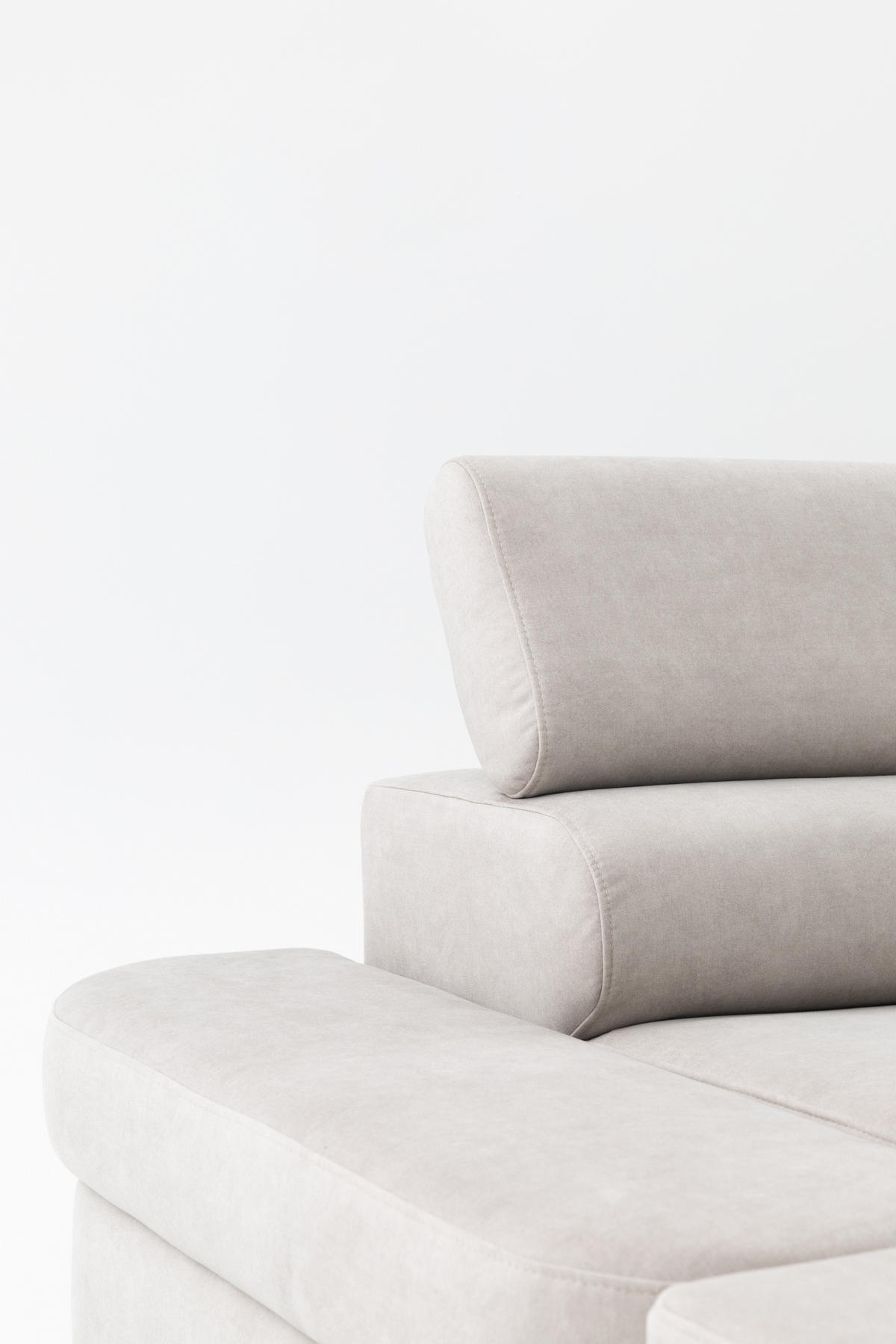 ECKSOFA U-Form PRIAM U Rechts mit Schlaffunktion 126x270 Velours Cream - Creme/Schwarz, Holz/Textil (350/91/203cm) - Muffo