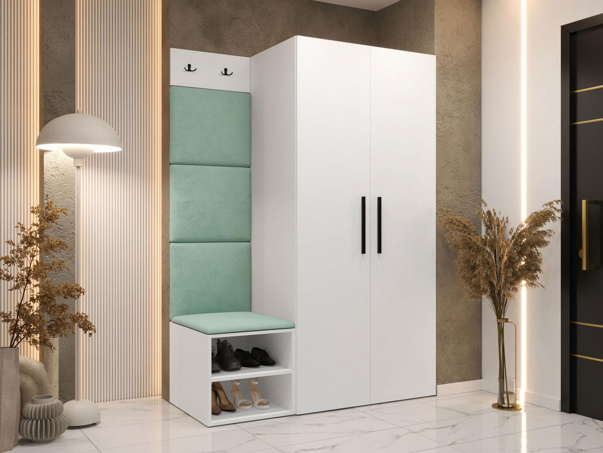 GARDEROBEN-SET Medi IV - Schwarz/Weiß, Holzwerkstoff/Kunststoff (80/191/50cm) - MIRJAN24