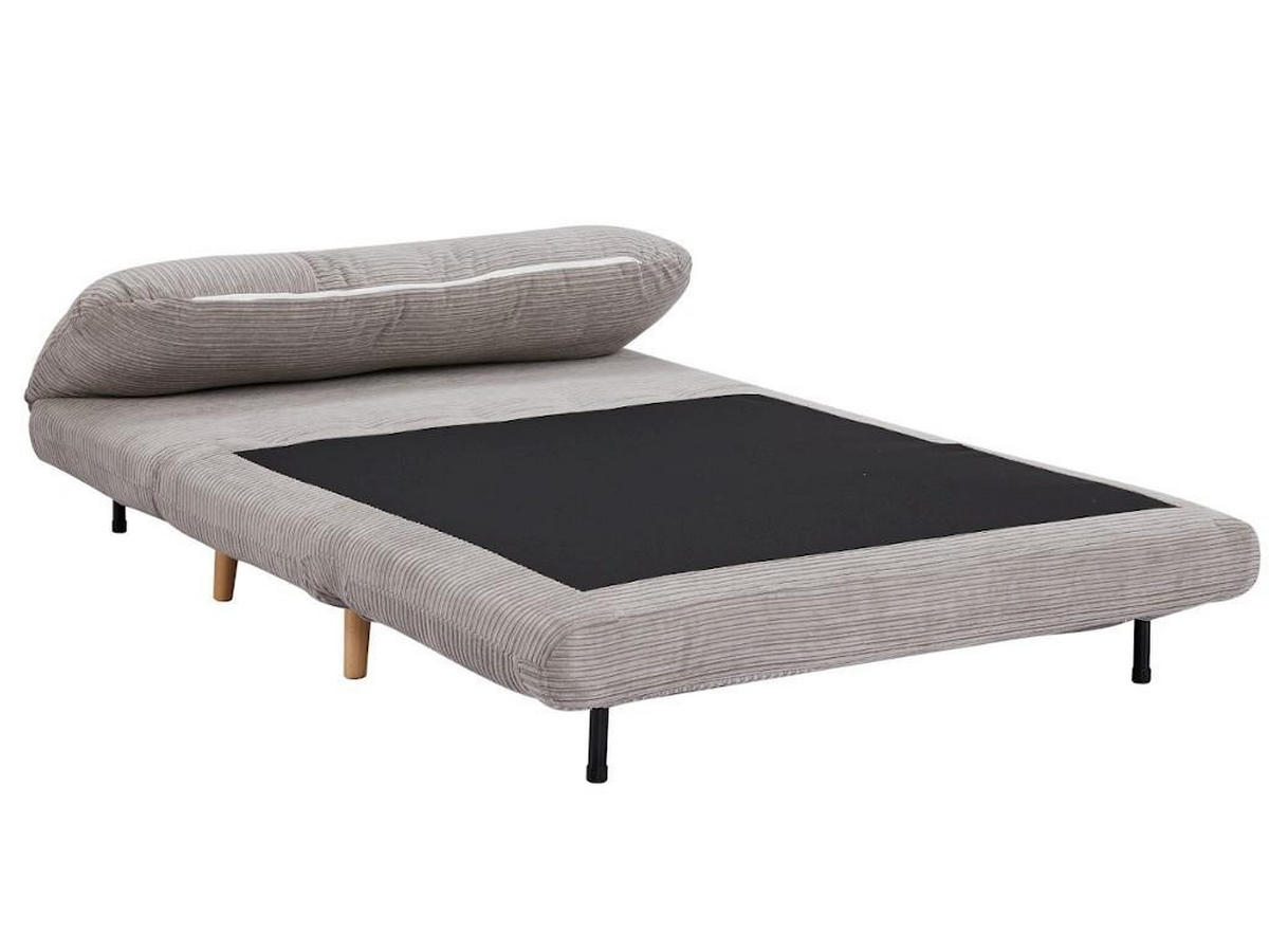 SCHLAFSOFA 2-Sitzer - Cord - Hellgrau - PALULA - Hellgrau, Textil (90/83/124cm) - Vente-Unique