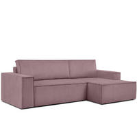 ECKSCHLAFSOFA-RECHTS NAPI in Pet Friendly Cord-Stoff, hellviolett - Violett/Schwarz, Textil (262/148cm) - KONSIMO®