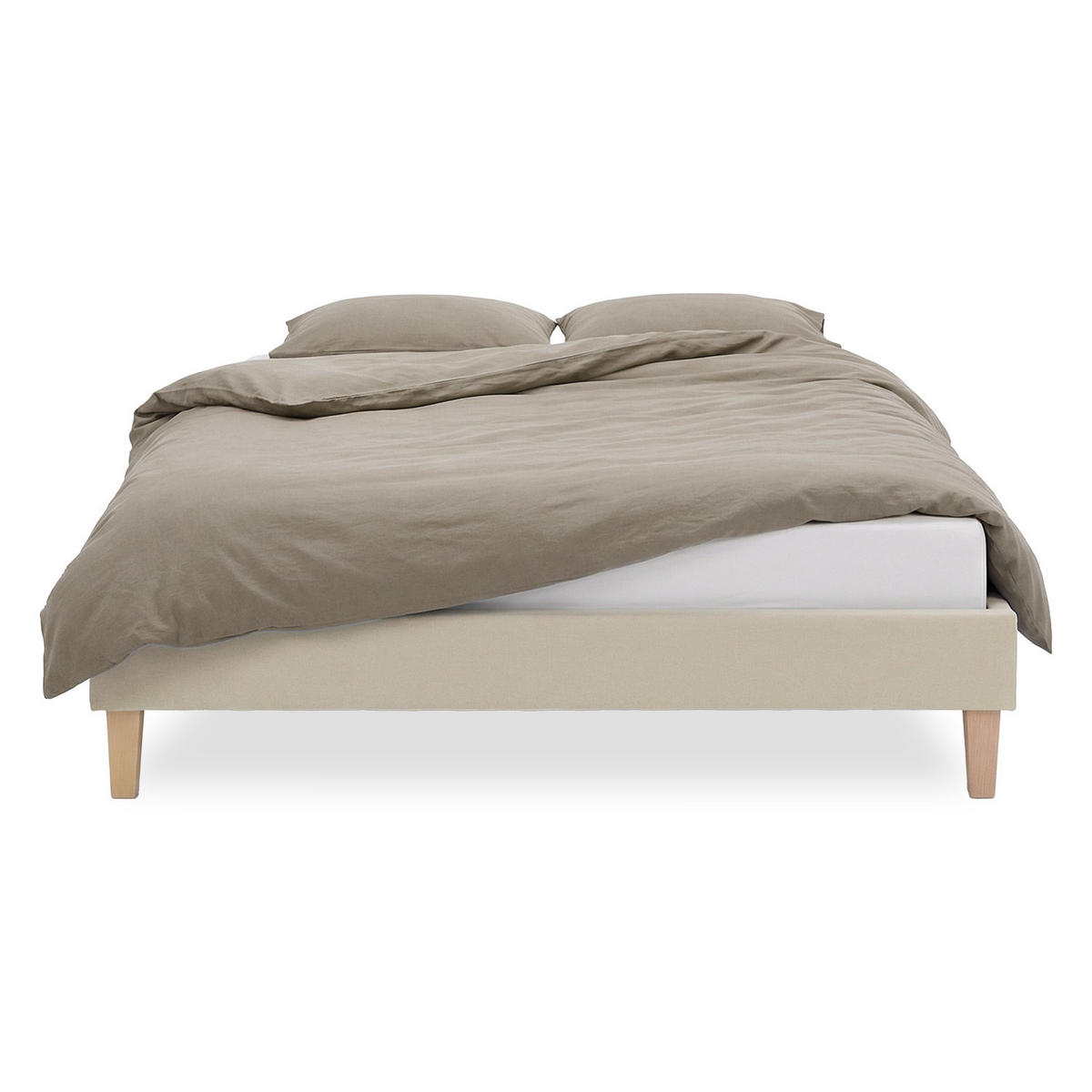 POLSTERBETT 140/200 cm in Beige + Lattenrost - Beige, Textil (140/200cm) - Homestyle4u