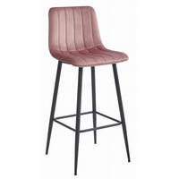 BARHOCKER POZZA dunkelrosa Sitz, schwarze Basis - Dunkelrosa/Schwarz, Textil (43/104/35cm) - Valora