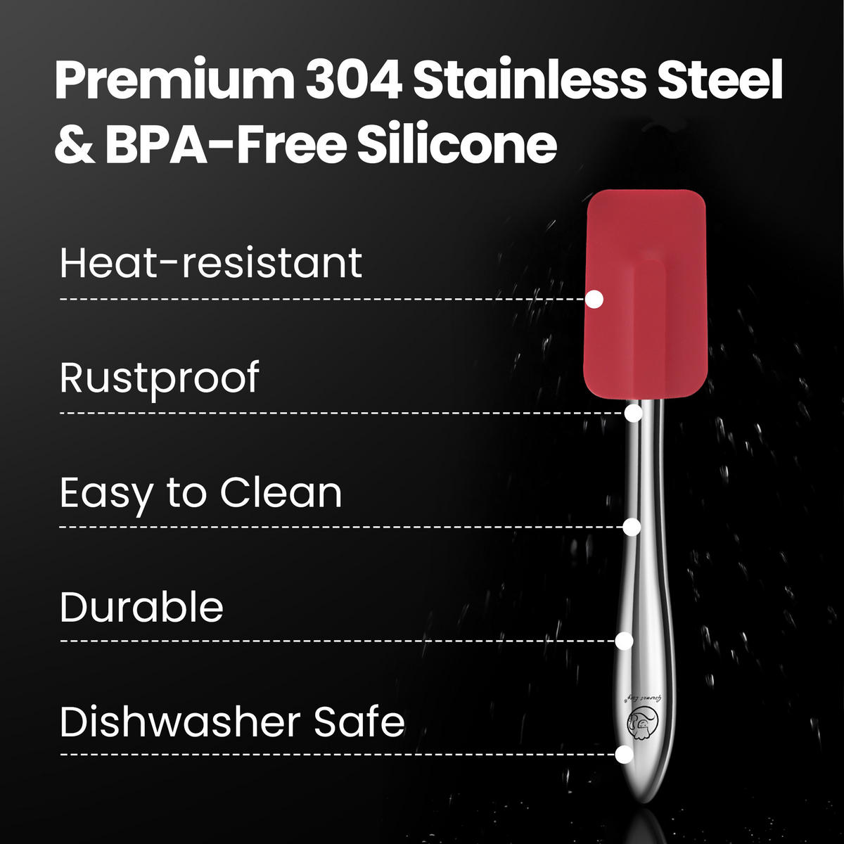 KÜCHENHELFER Set,Küchenhelfer-Set, Rot, 5-teilig: Silikon-Spatel mit Edelstahl-Griffen - Rot, Metall - Gourmet Easy