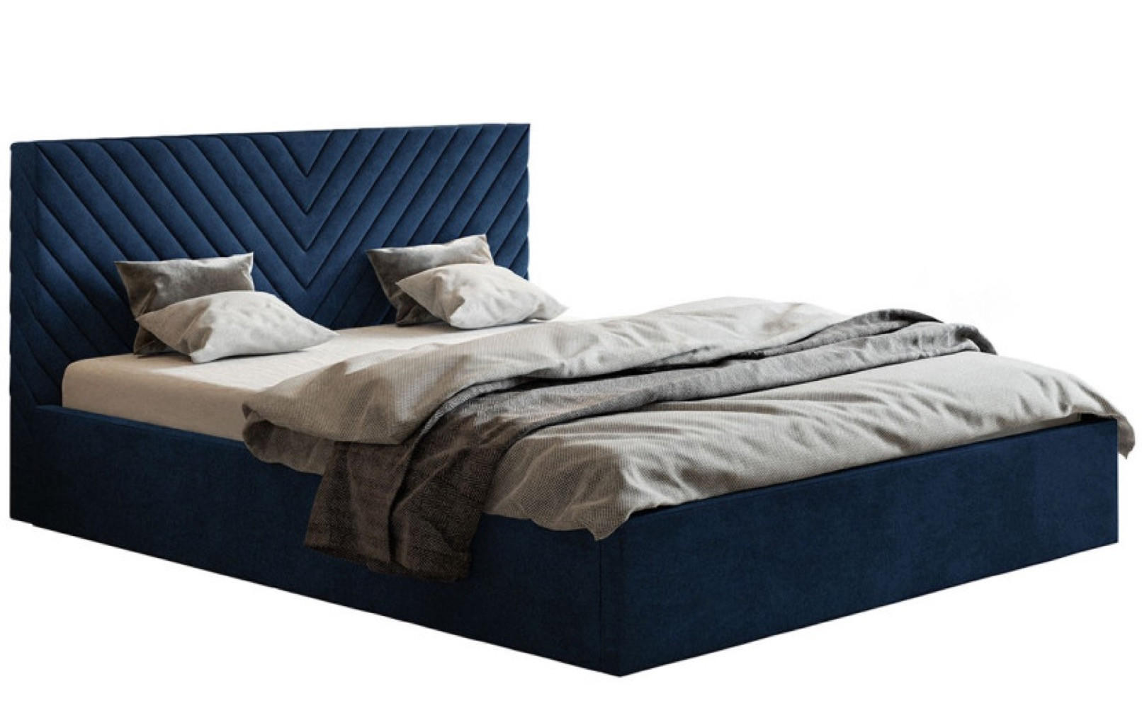 Sepro Meble Bett Schwarz, Dunkelblau, Blau 140x200 cm