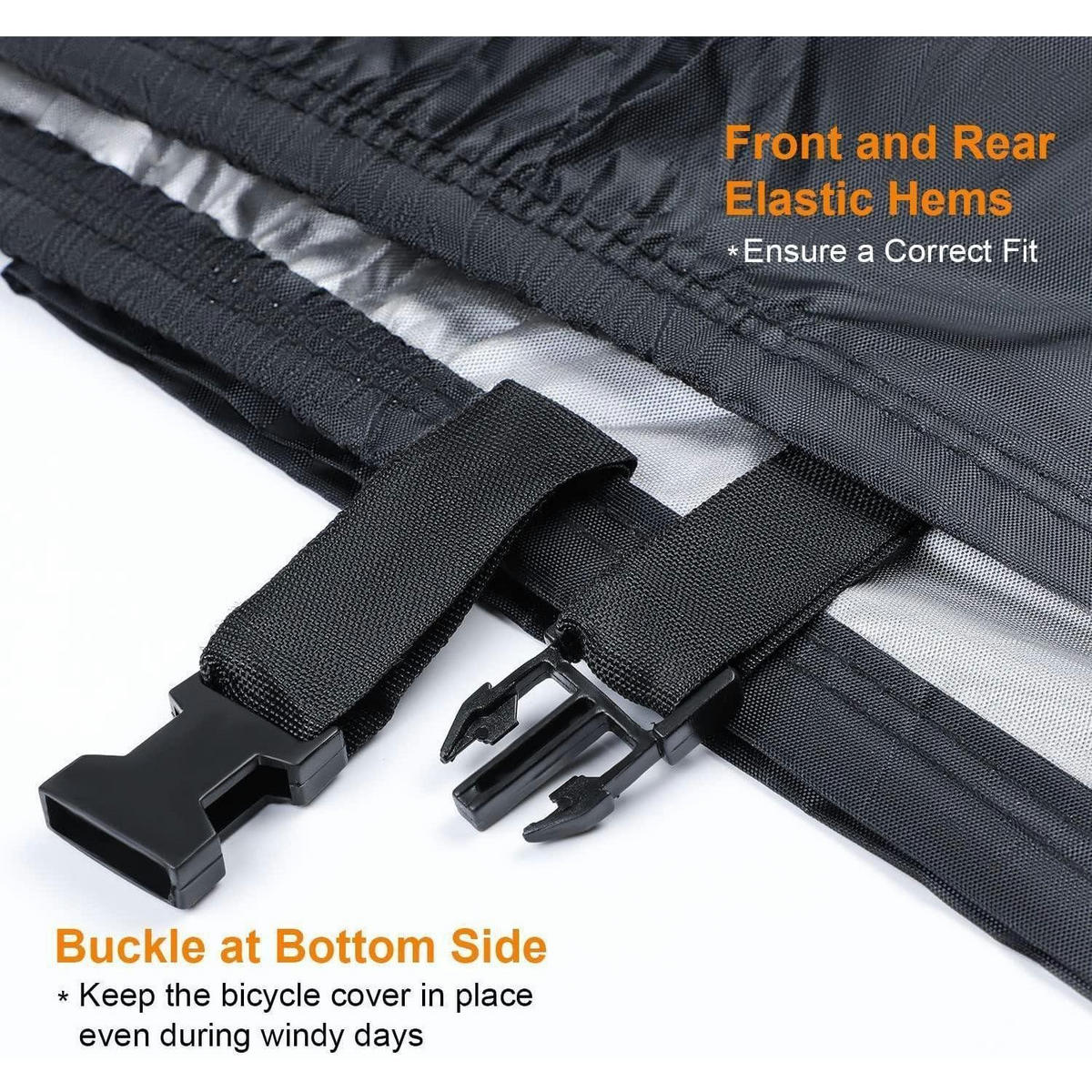 FAHRRADABDECKUNG Wasserdicht 200 x 110 x 70 cm Schwarz - Schwarz, Textil (110/70.1/199.9cm)