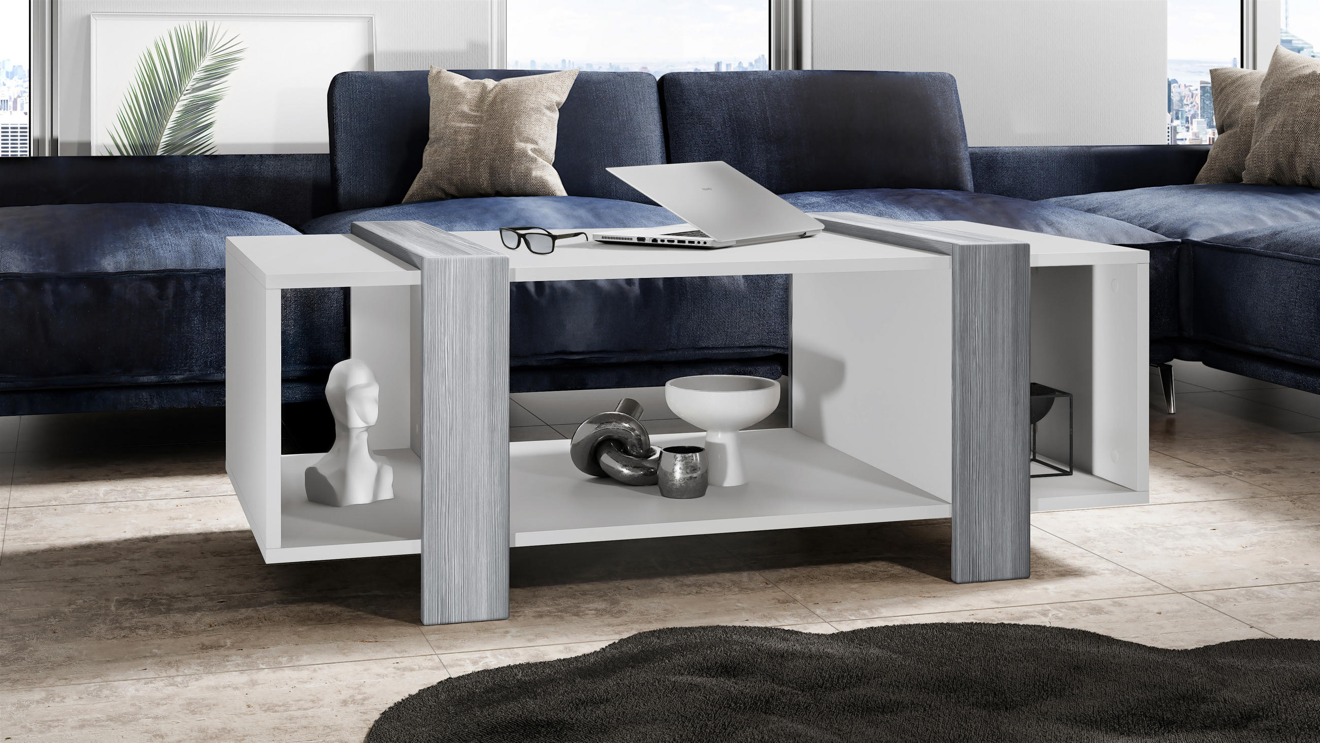 COUCHTISCH Ida Blenden in Avola-Anthrazit - Anthrazit, Holzwerkstoff (56.5/110.5/42cm) - Vladon