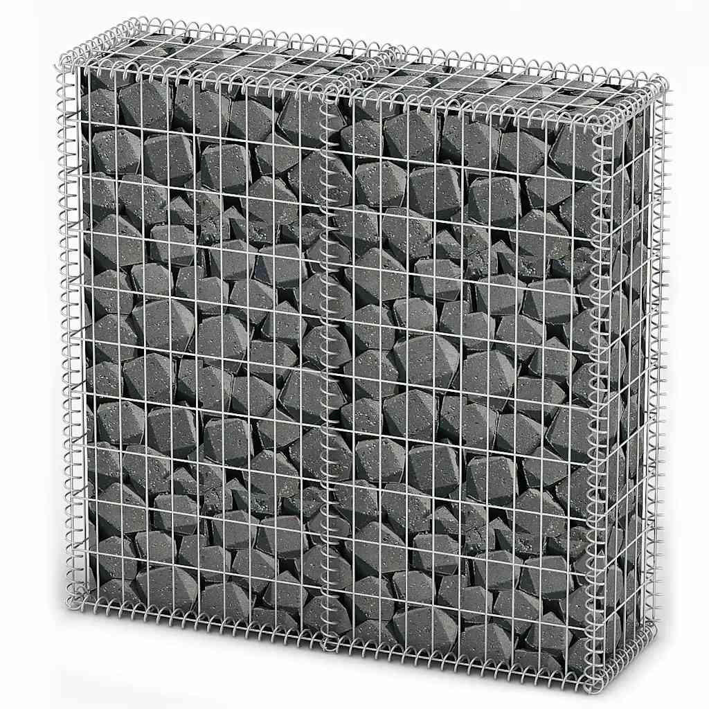Deluke Gabionensäule Silber 100x30x100 cm