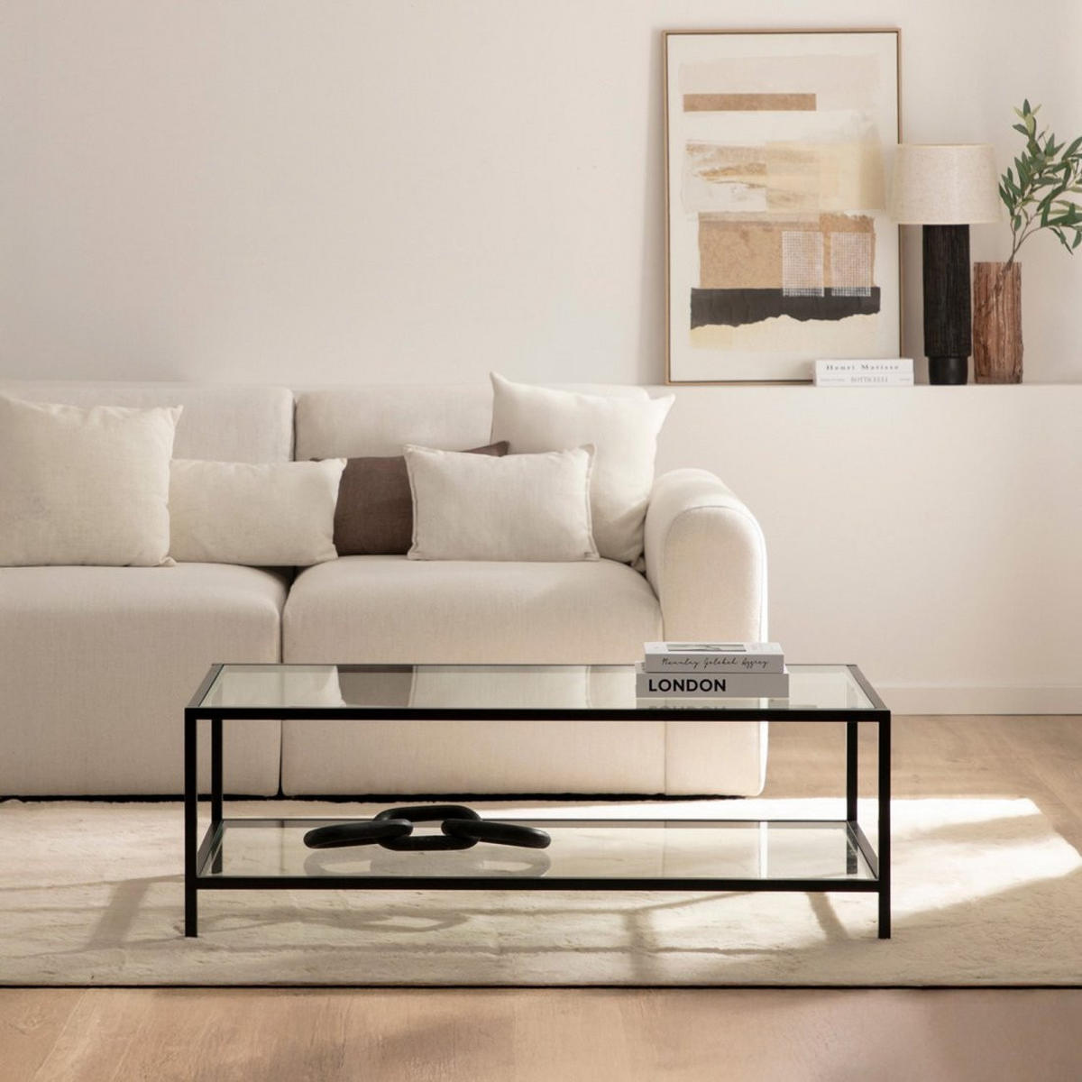 COUCHTISCH FESTER Crisal Durchsichtig 120 cm x 42 cm - Transparent, Glas (60/120/42cm) - Klast Home