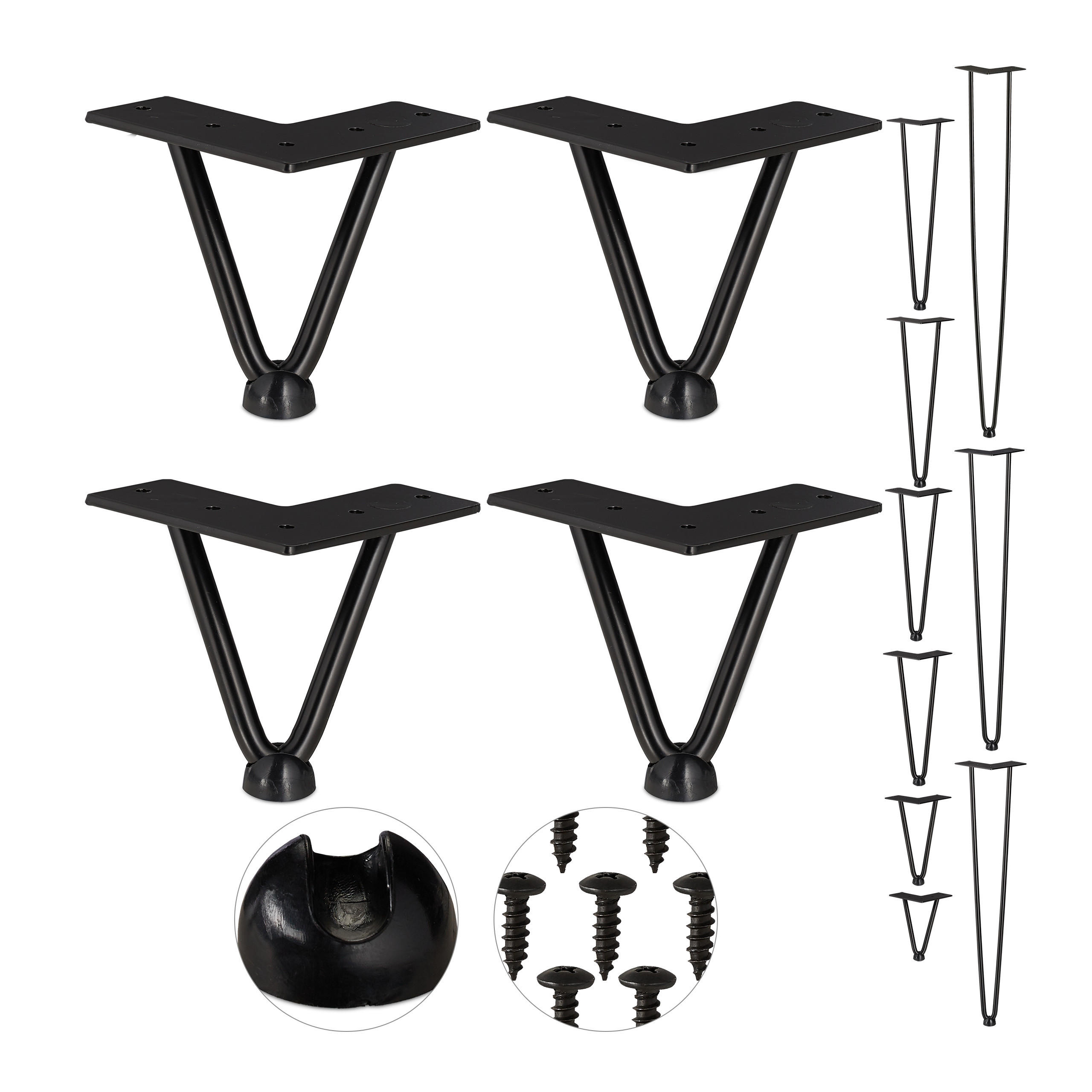 4XHAIRPIN - Schwarz, Kunststoff/Metall (12/10/12cm) - Relaxdays