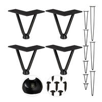 4XHAIRPIN - Schwarz, Kunststoff/Metall (12/10/12cm) - Relaxdays