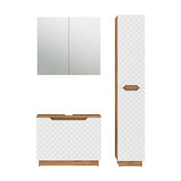 KOUPELNOVÝ NÁBYTEK Lotta Dub/bílá se strukturou dlaždic - bílá, kompozitní dřevo (79.6/62.5/32cm) - Vicco