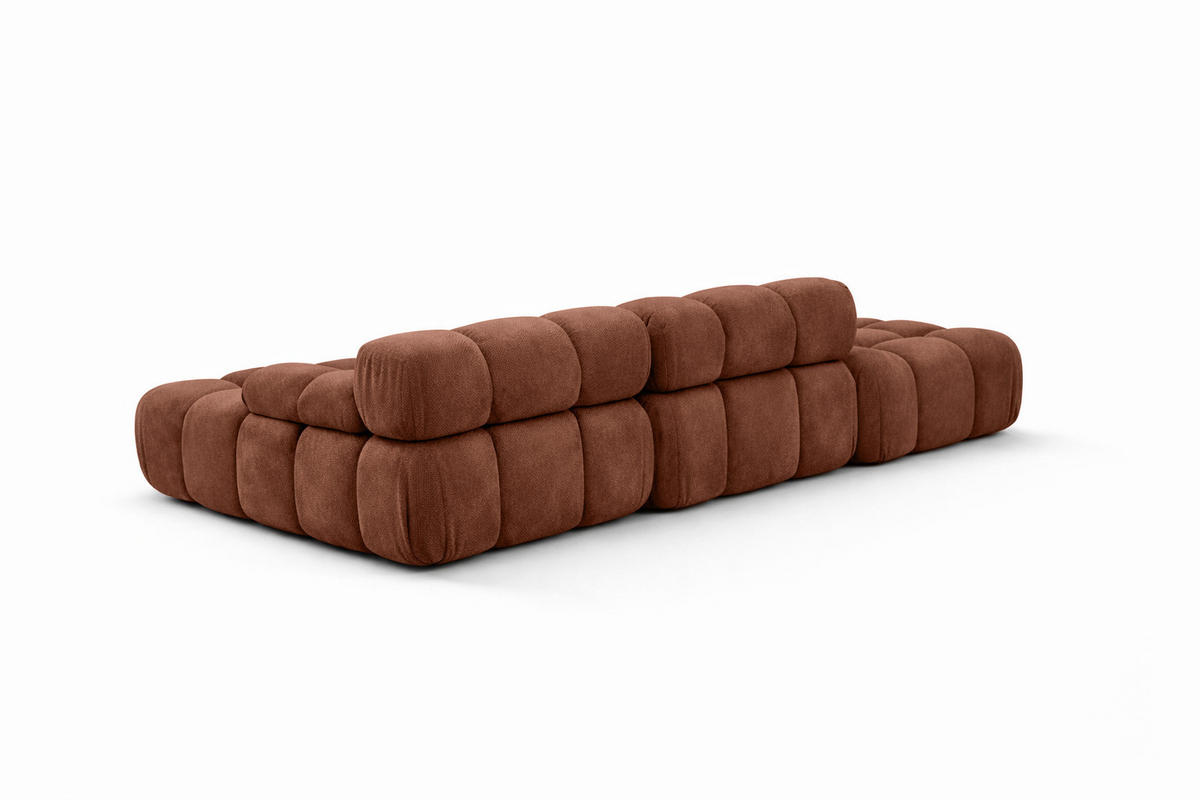 ECKSOFA L-Form Modular Mit Hocker, Veloursstoff Salvador, Dunkelbraun, Links, Selia - Dunkelbraun, Holz (285/160cm) - Kaiser Möbel