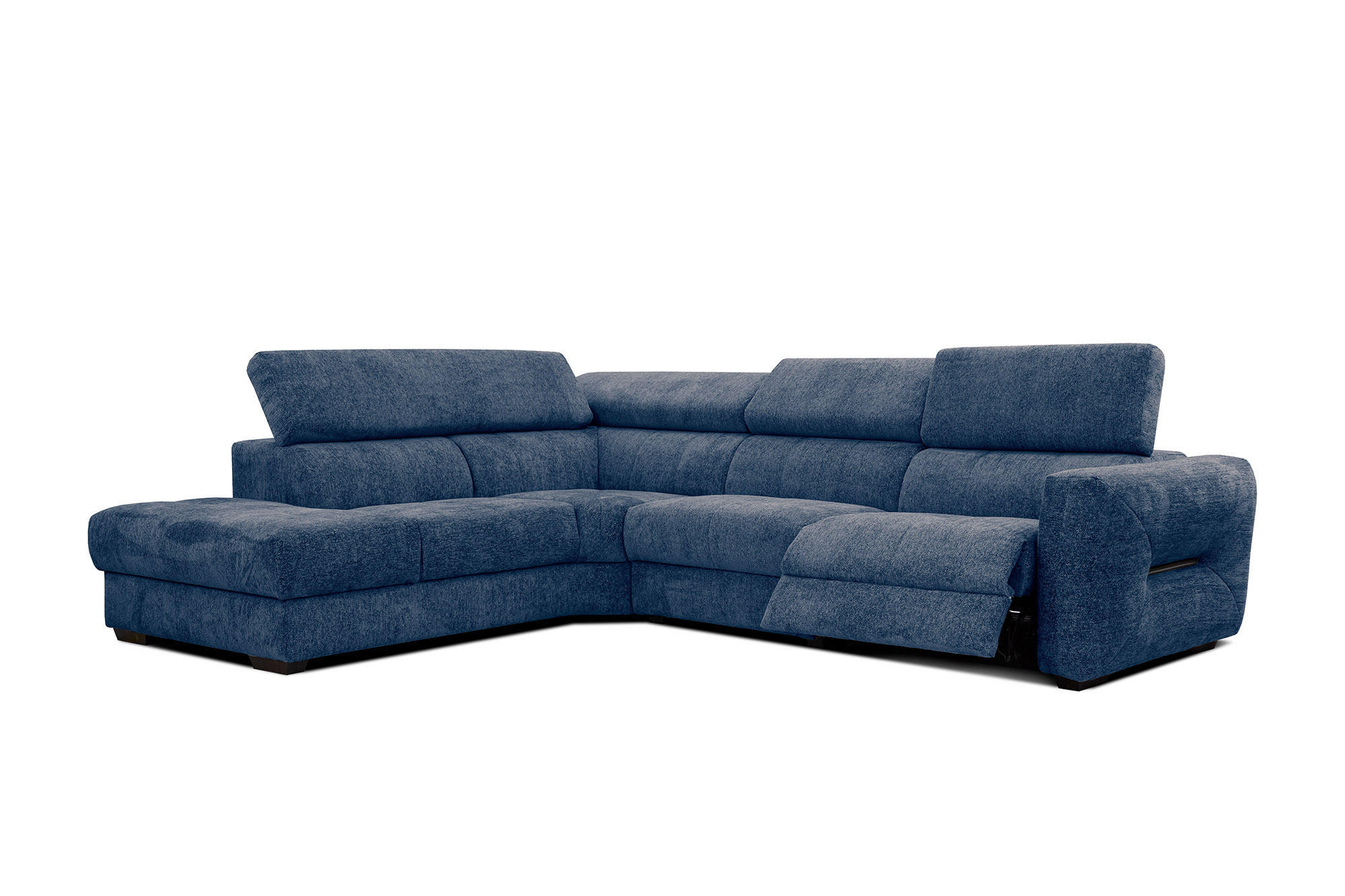 ECKSOFA CALVERA 5-Sitzer mit 1 Relaxfunktion, dunkelblau - Dunkelblau, Holzwerkstoff/Textil (239/298cm) - Courtois Laville