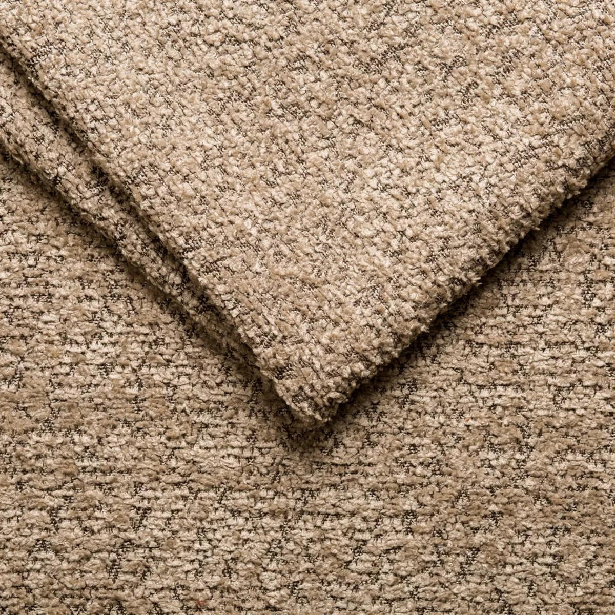 SOFA 4-Sitzer, Komfort, BALOO, Stoff Schenille & Bouclé, Dunkelbeige - Taupe, Holz (250/75/106cm) - Kaiser Möbel