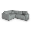 ECKSOFA ERONIS L-S Hellgrau Kordstoff mit Schlaffunktion - Hellgrau, Holz (265/194cm) - MASSENO