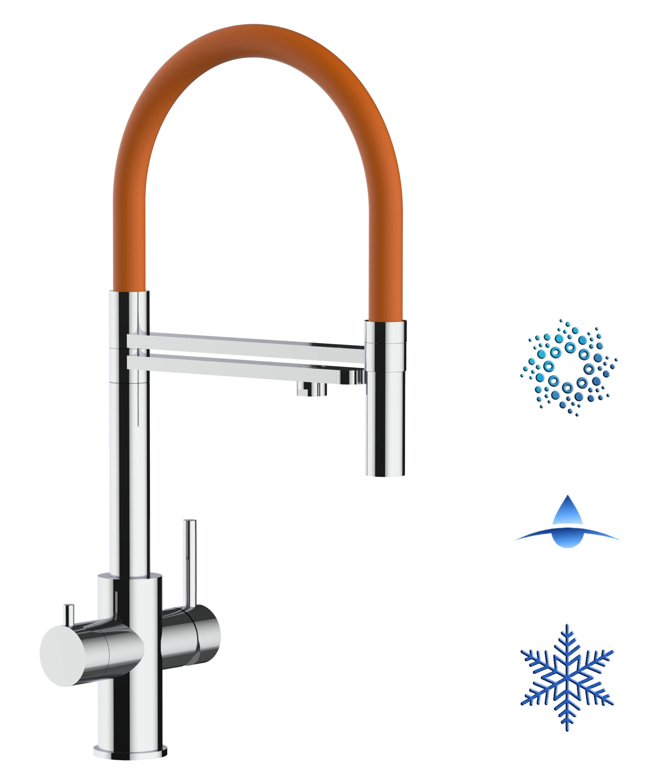 Vizio 5-Wege-Küchenarmatur, Orange 24x52.5x24 cm