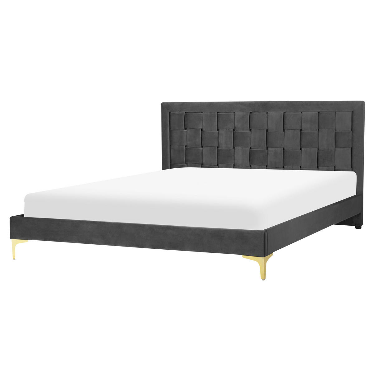 DOPPELBETT 160/200cm Schwarz Limoux - Schwarz, Textil (160/200cm) - Beliani