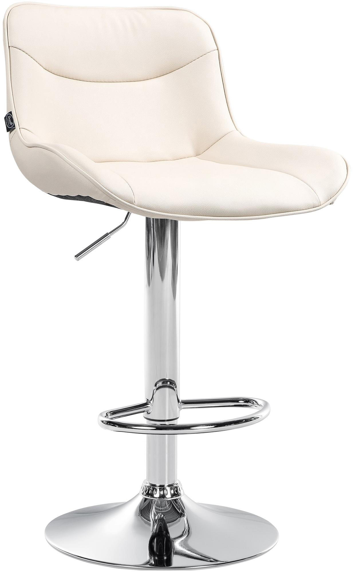 BARHOCKER Lederlook creme - Chromfarben/Creme, Textil/Metall (49/85/51cm) - CLP