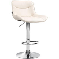 BARHOCKER Lederlook creme - Chromfarben/Creme, Textil/Metall (49/85/51cm) - CLP