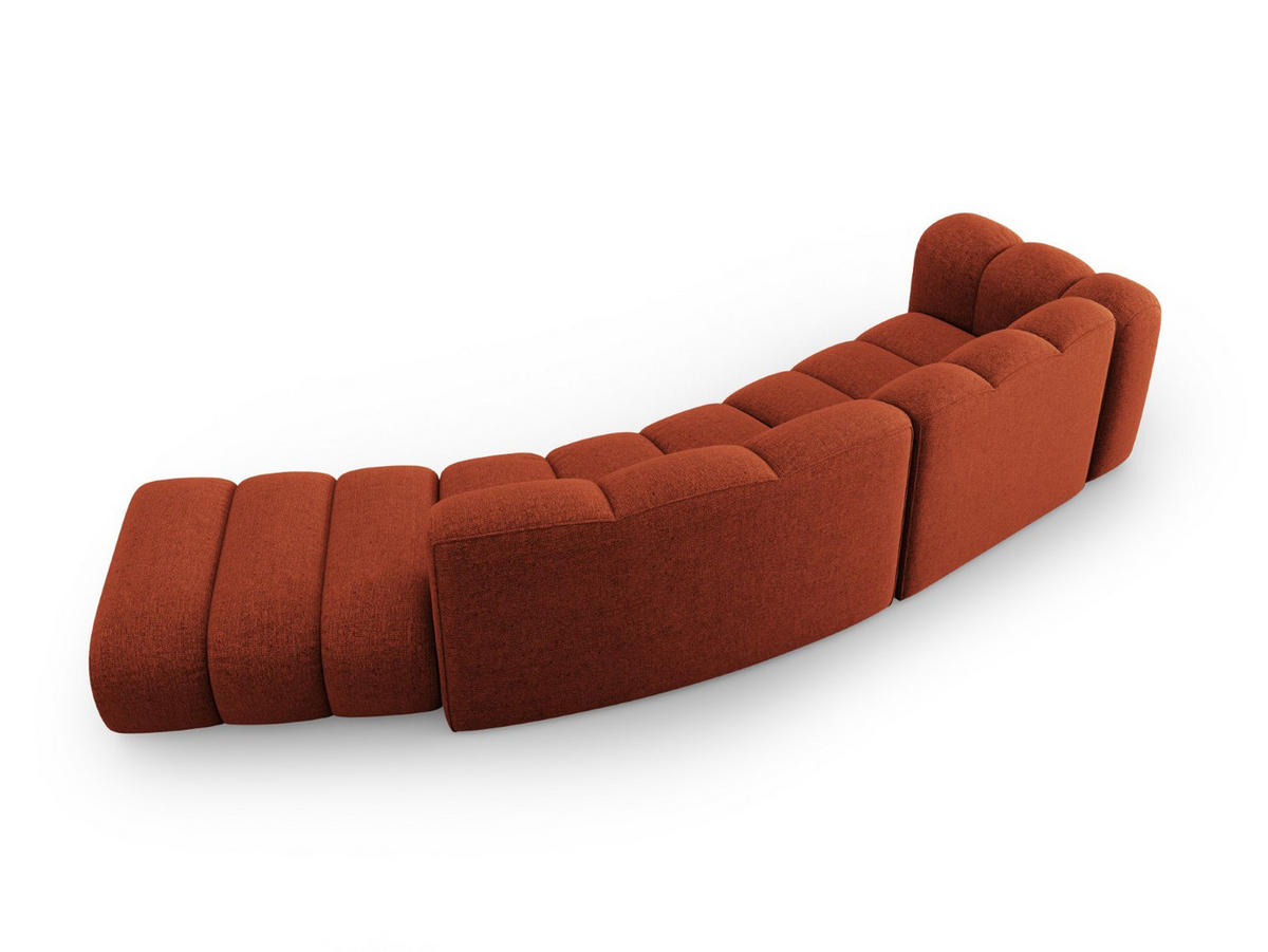 SOFA modular rechts Lupine aus Chenille-Stoff terrakotta 5 Sitzplätze - Terracotta, Textil (335/70/166cm) - Micadoni