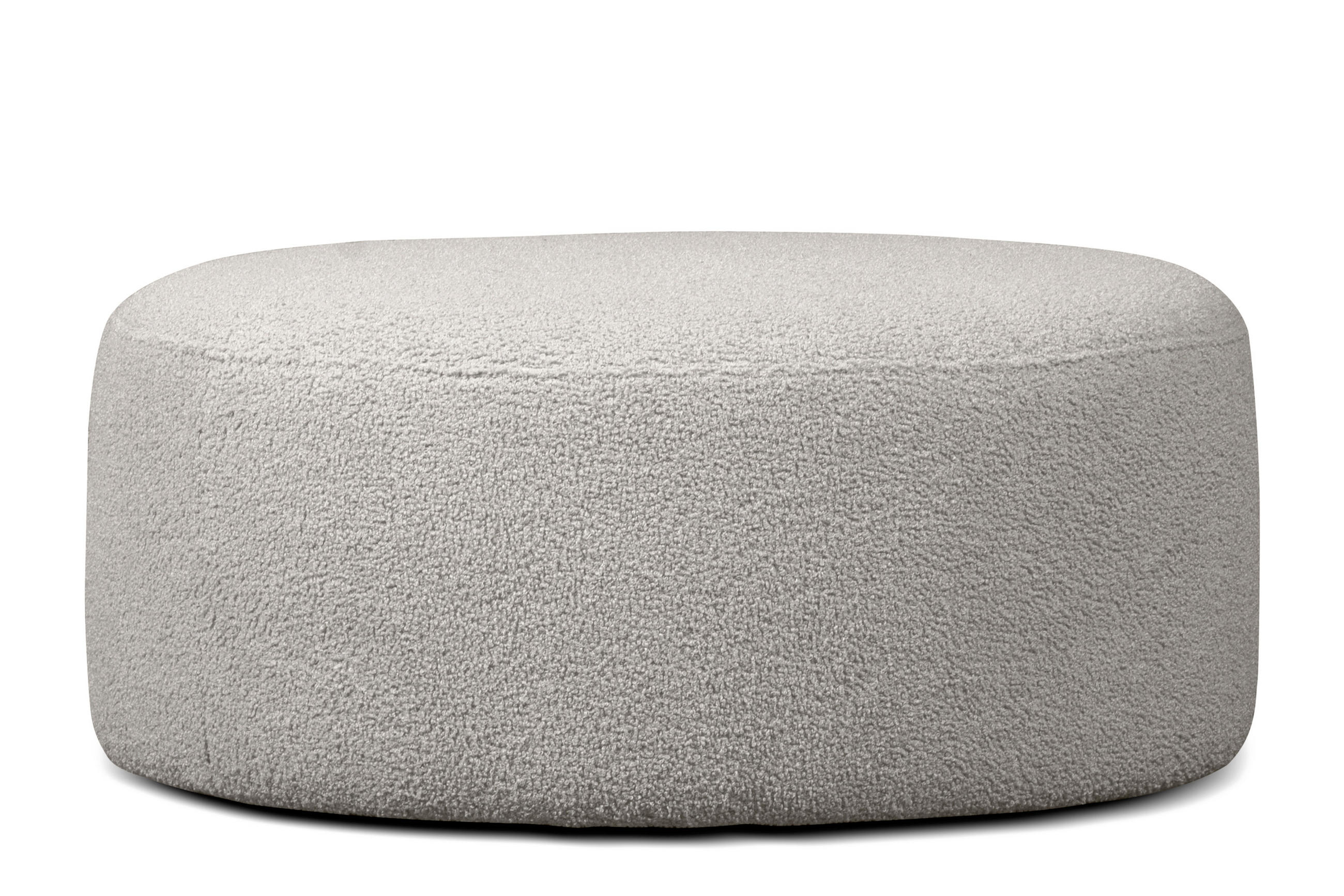 Thumbnail - Konsimo® Sitzhocker, Hellgrau, Textil, Rund, 80x36x80 cm, Hergestellt in Europa, Wohnzimmer, Hocker, Poufs