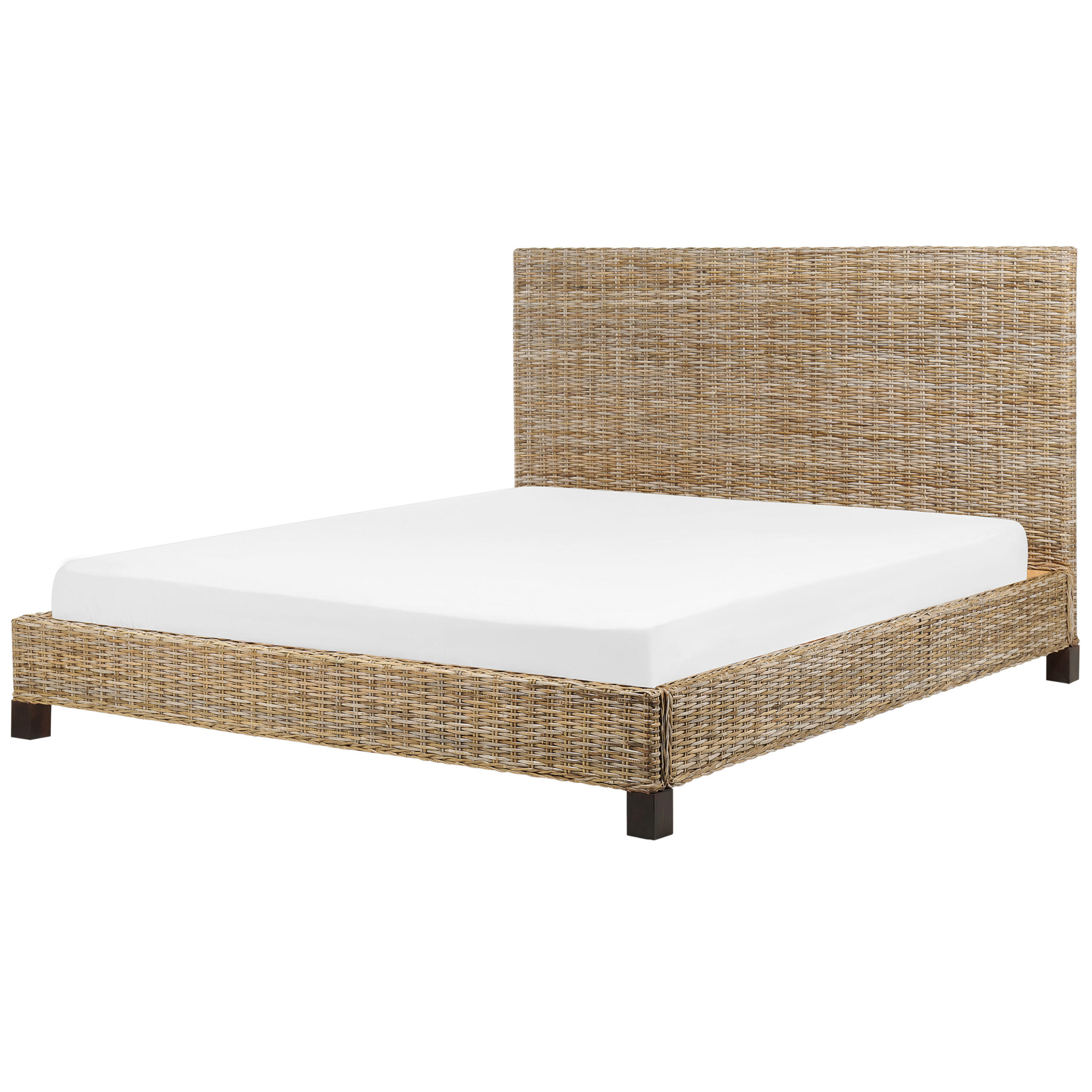 BETT mit Lattenrost 180/200 cm Rattan Naturfarben Salbris - Naturfarben, Naturmaterialen (180/200cm) - Beliani