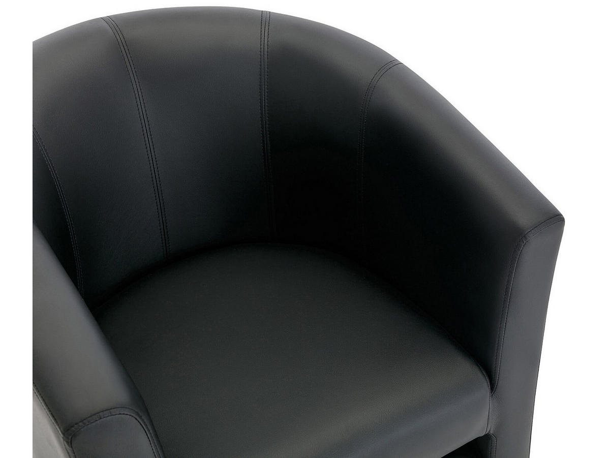 LOUNGE-SESSEL & Hocker - Kunstleder - Schwarz - JOVANA - Schwarz, Leder (65/74/64cm) - Vente-Unique