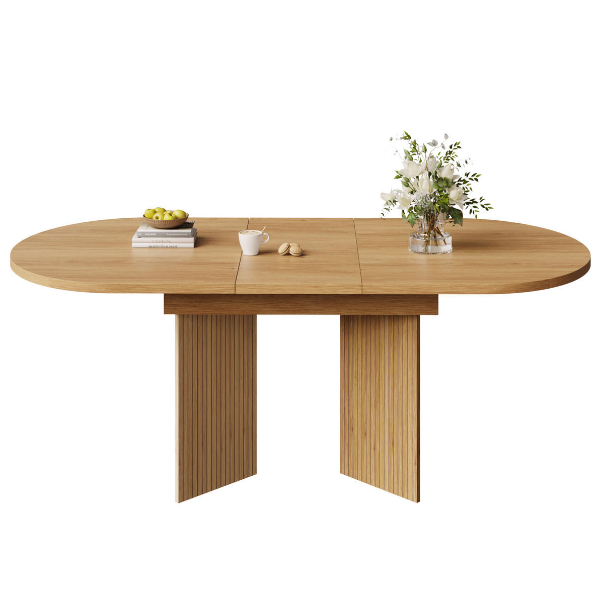 ESSTISCH 120-160/80/75 cm ausziehbar mit flexibler Tischplatte und MDF-Oberfläche, Naturholz - Hellbraun, Holzwerkstoff (120/80/75cm) - Redom