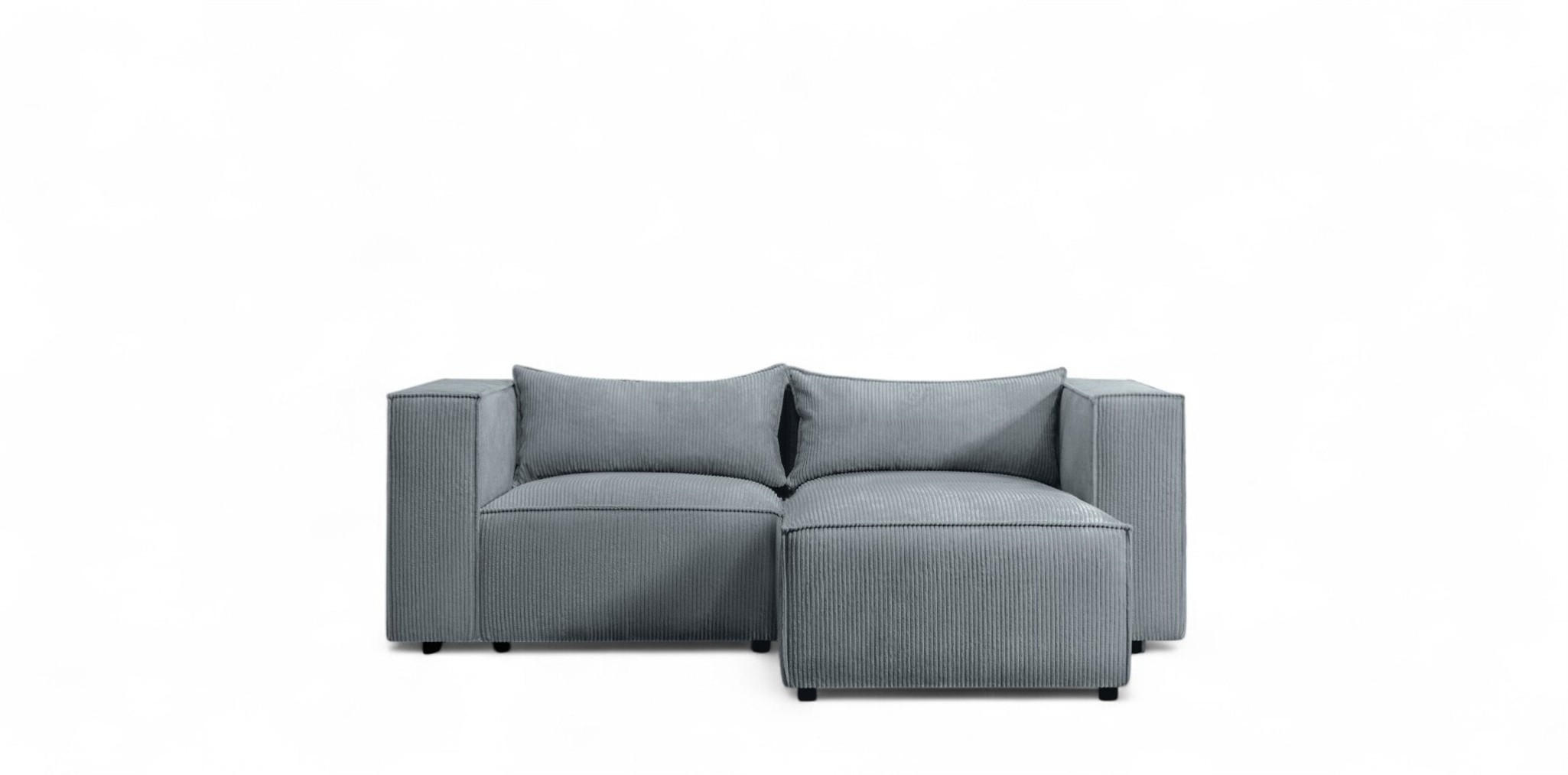ECKSOFA Nevio Xs - Blaugrau, Holzwerkstoff/Textil (210/185cm) - Fun Möbel