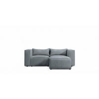 ECKSOFA Nevio Xs - Blaugrau, Holzwerkstoff/Textil (210/185cm) - Fun Möbel