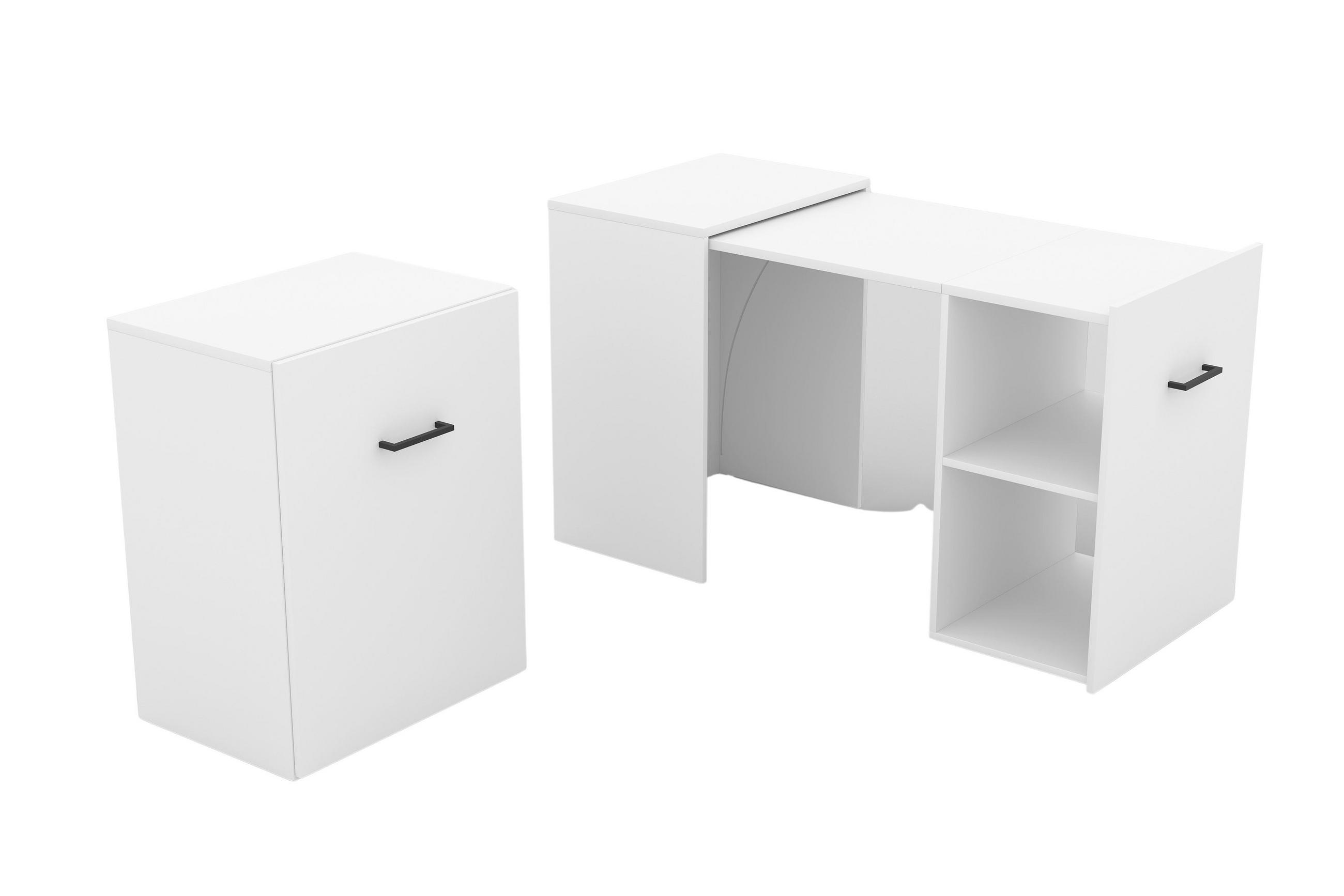 SCHREIBTISCH INTELLO 131,5x60x75 cm Bürotisch Computertisch, Weiß - Weiß, Holzwerkstoff (60/131.5/75cm) - MASSENO