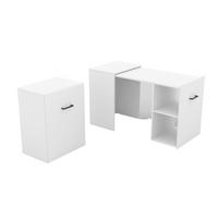 SCHREIBTISCH INTELLO 131,5x60x75 cm Bürotisch Computertisch, Weiß - Weiß, Holzwerkstoff (60/131.5/75cm) - MASSENO