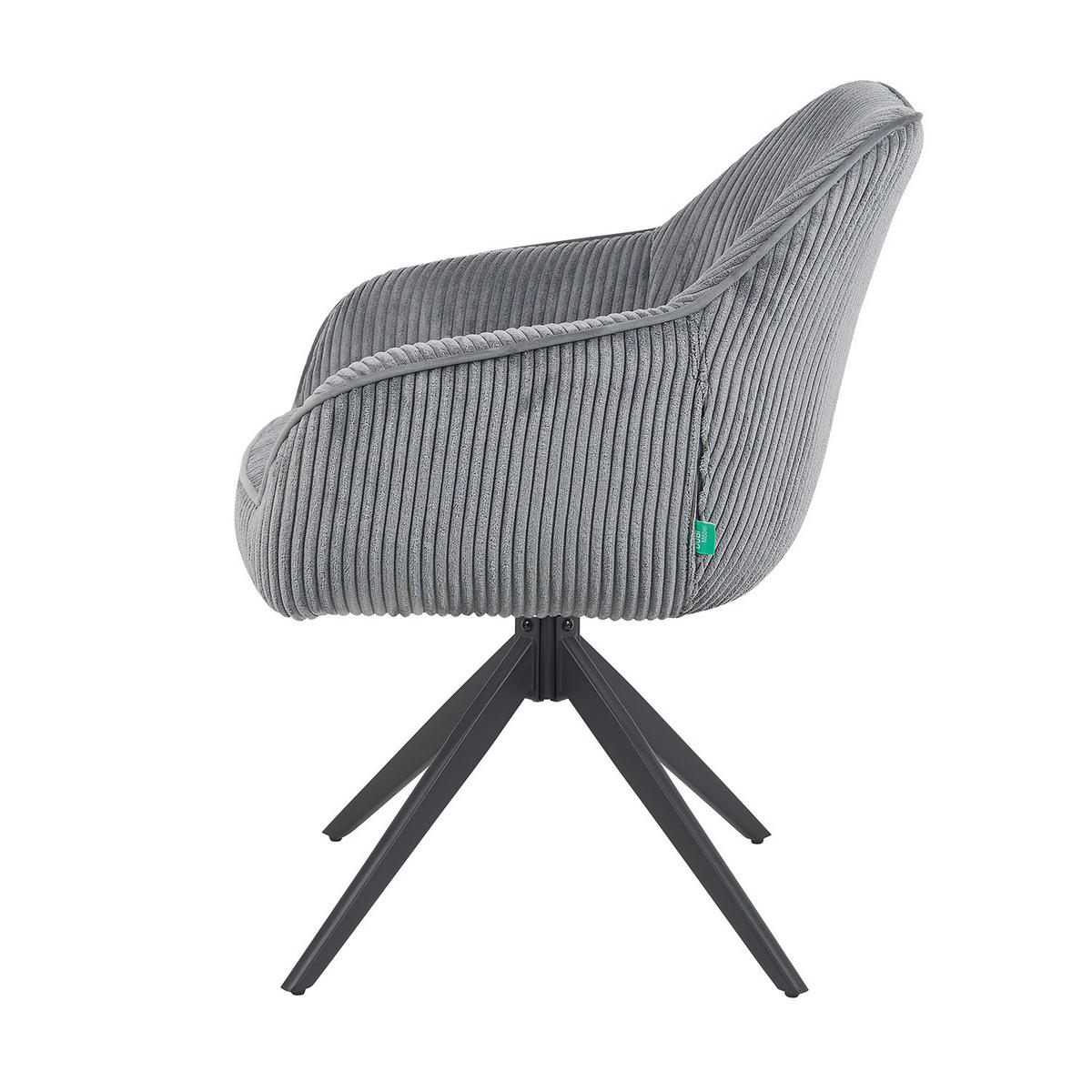 ARMLEHNSTUHL Mika-Kian 2er-Set - Schwarz/Grau, Textil/Metall (60/82/61cm) - DUBI Möbel