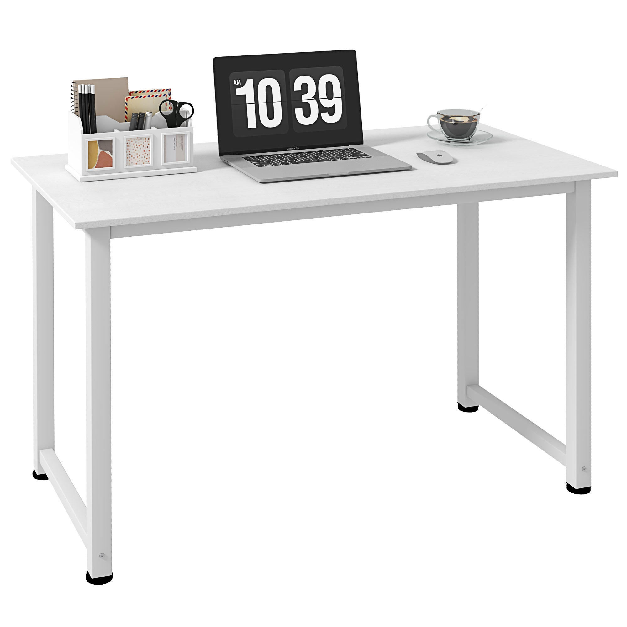 COMPUTERTISCH Weiß mit Metallgestell 120/60/76 cm - Weiß, Holzwerkstoff (60/120/76cm) - PANGIVO