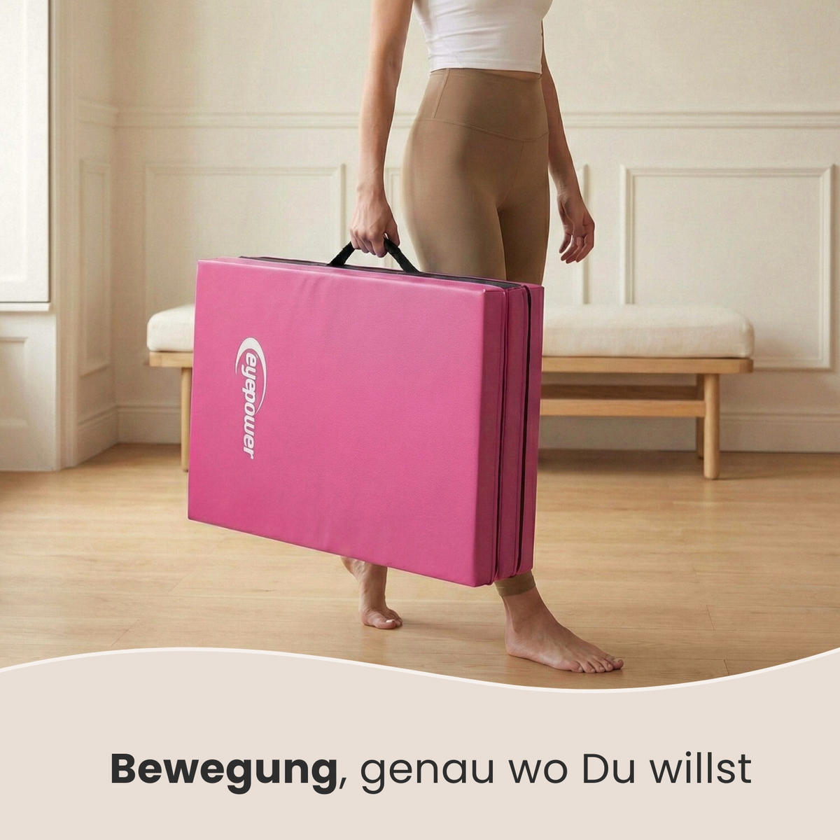 GYMNASTIKMATTE zum Wenden - 180/60/5 cm Faltbare Turnmatte - Pink, Kunststoff (60/180cm) - eyepower
