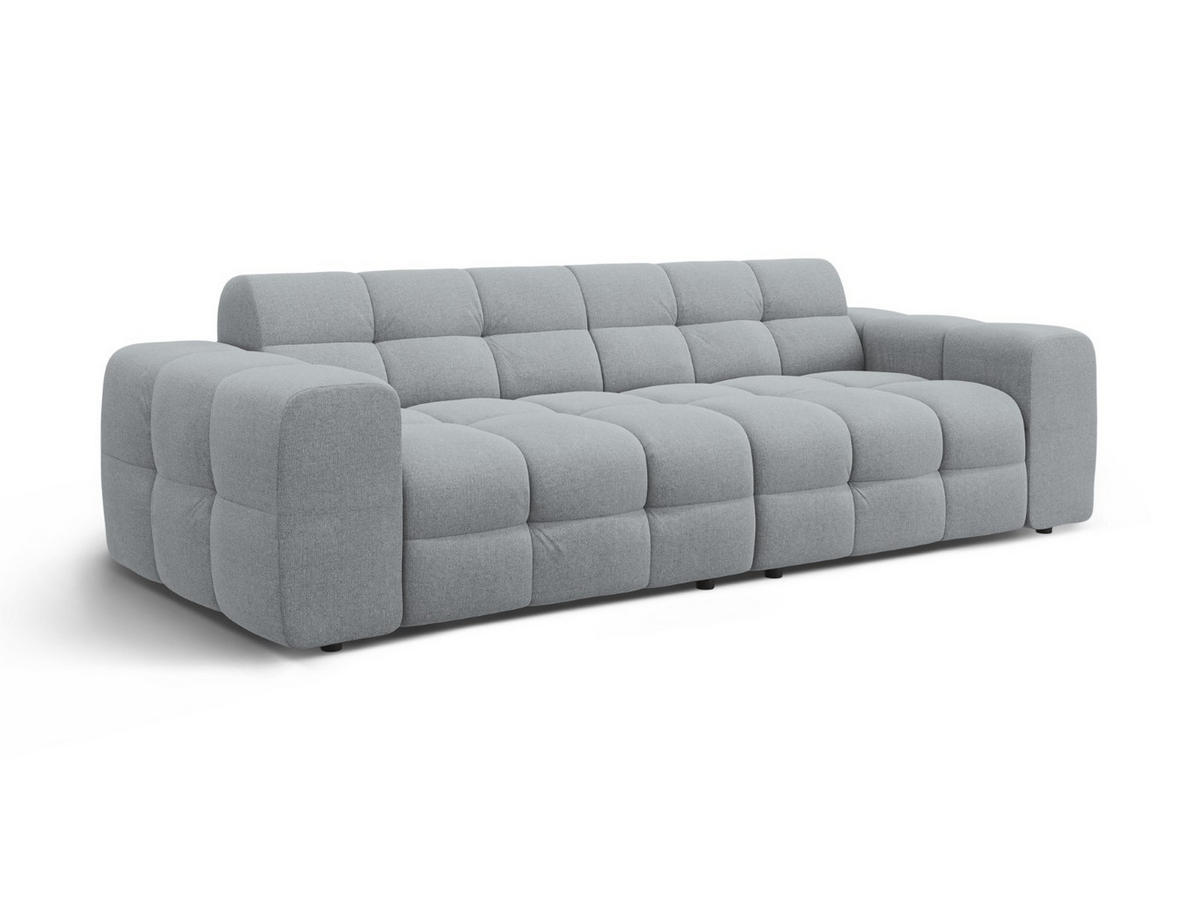 SOFA Kendal aus strukturiertem Stoff platin 4 Sitzplätze - Platinfarben, Textil (255/79/103cm) - Micadoni