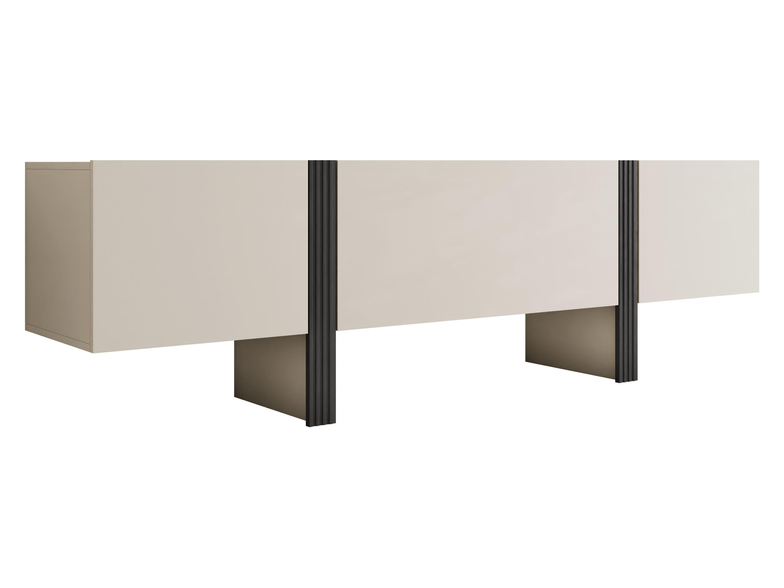 TV-LOWBOARD 200 3D Tore 01 - Kaschmir/Schwarz, Holzwerkstoff (200/58/41cm) - MIRJAN24