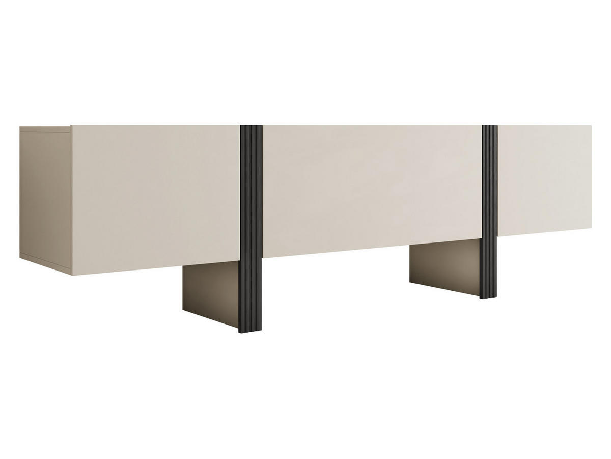 TV-LOWBOARD 200 3D Tore 01 - Kaschmir/Schwarz, Holzwerkstoff (200/58/41cm) - MIRJAN24