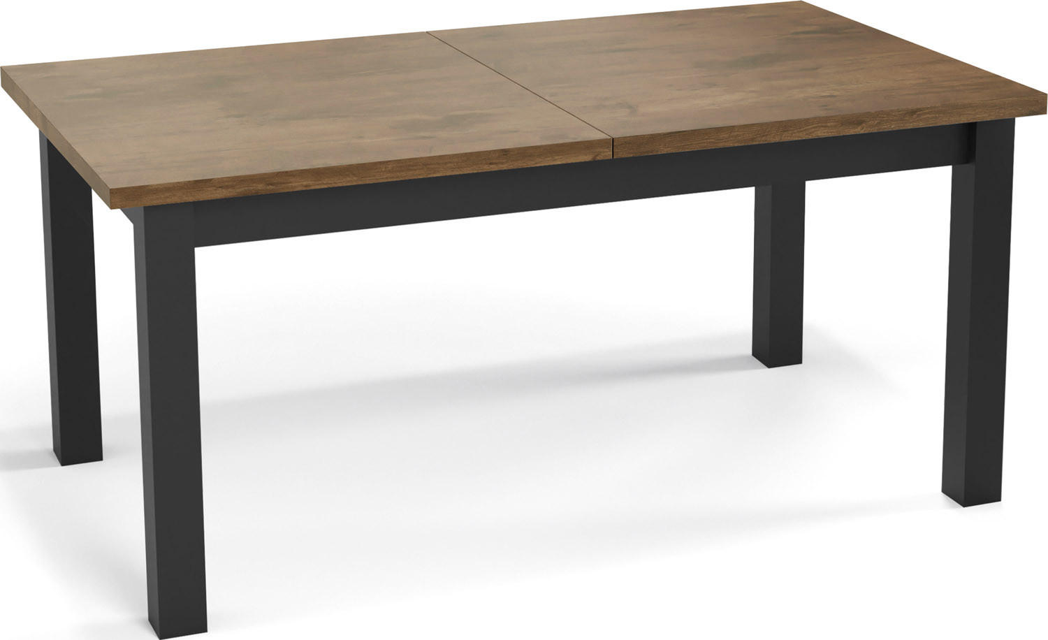 ESSTISCH Davidof rechteckig ausziehbar, Lefkas Eiche 120-160/80/76 cm - Alteiche/Schwarz, Holz/Holzwerkstoff (120/67/76cm) - WFL GROUP