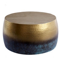 COUCHTISCH ORIENT III Metall Gold 60 cm - Blau/Goldfarben, Metall (60/60/31cm) - riess-ambiente