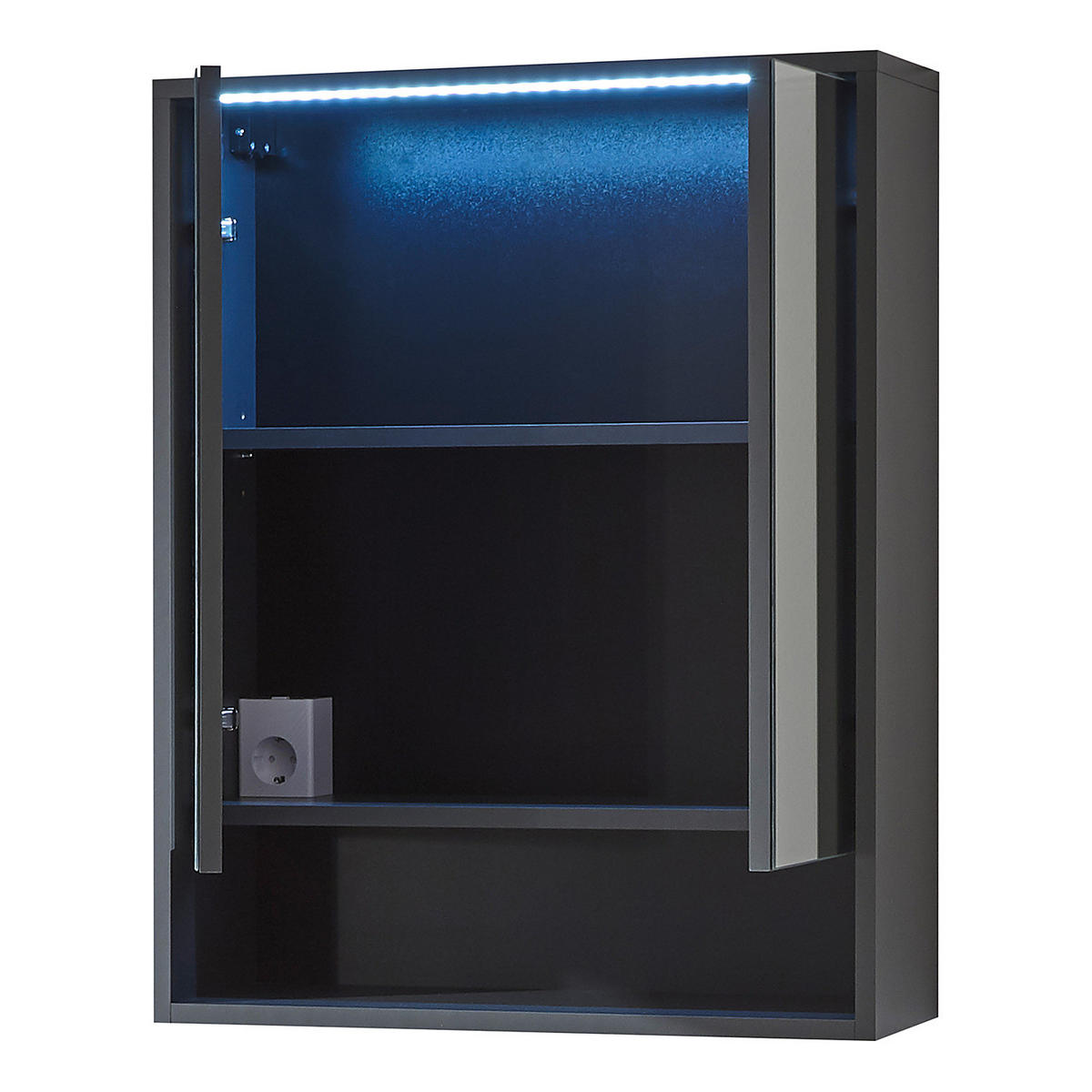 SPIEGELSCHRANK - Inklusive Beleuchtung - Grau, Holzwerkstoff (60/75/20cm) - home24