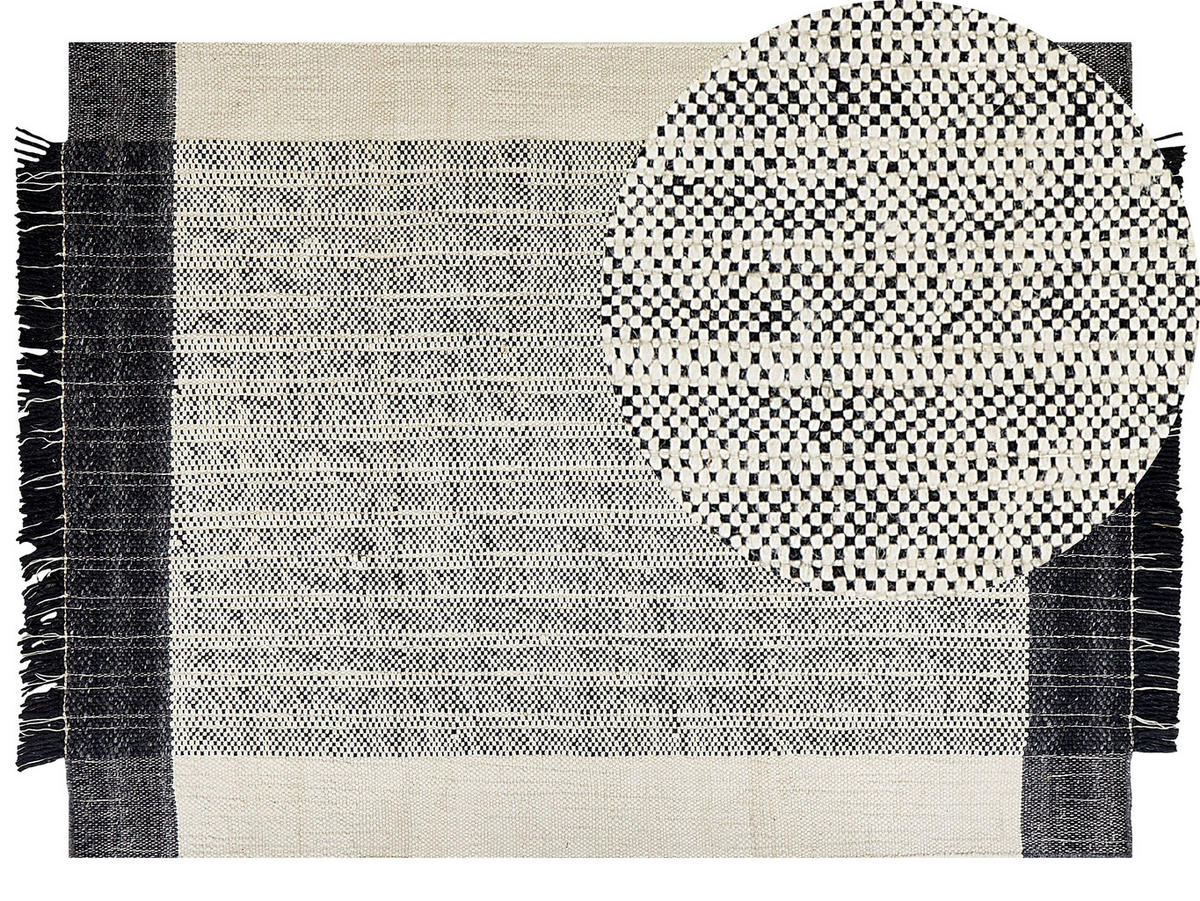 TEPPICH geflochten Ketenli 230/160 cm - Weiß, Textil (160/230cm) - Beliani