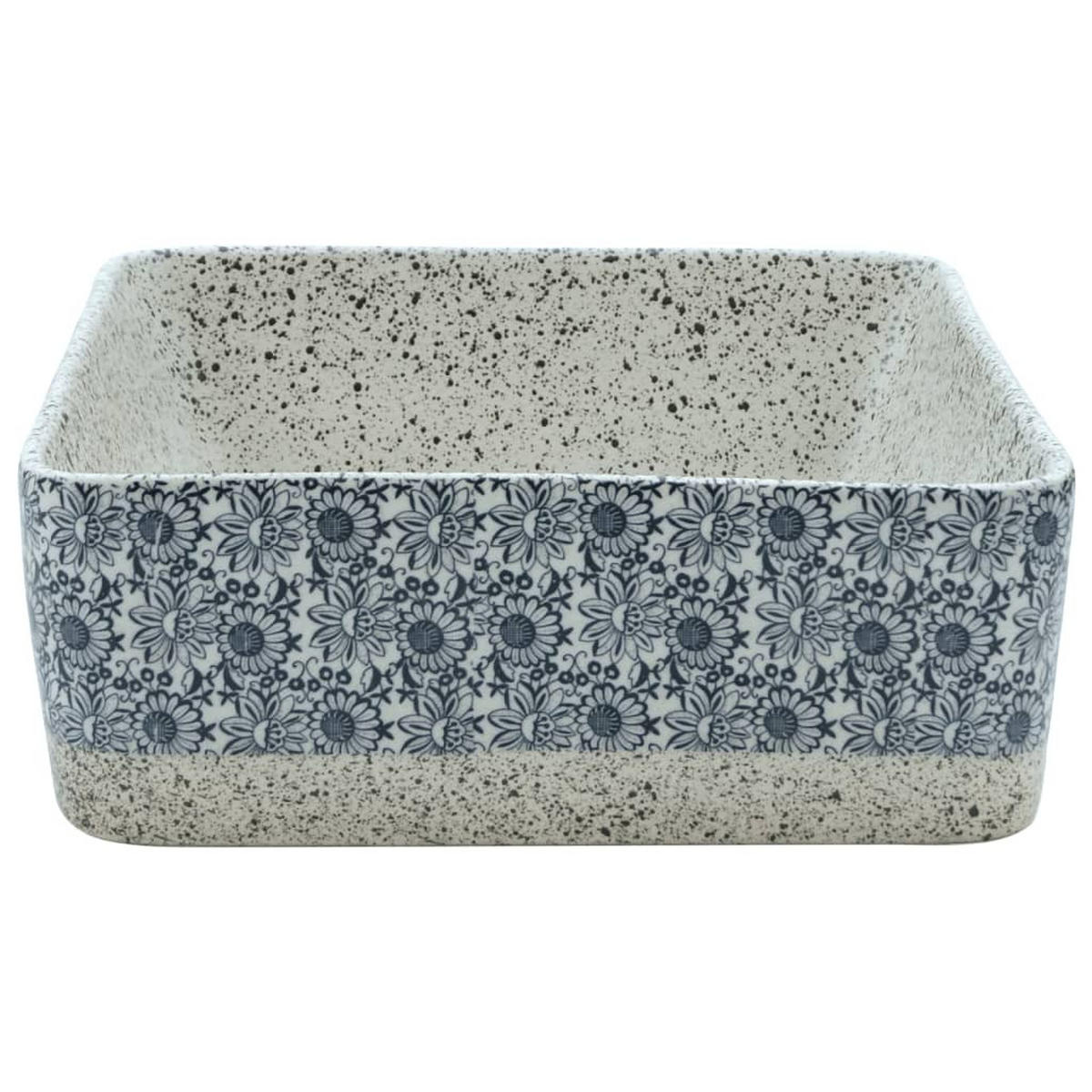 AUFSATZWASCHBECKEN Grau Blau Rechteckig 46/35,5/13Cm Keramik - Grau, Keramik (35.5/13/46cm) - vidaXL