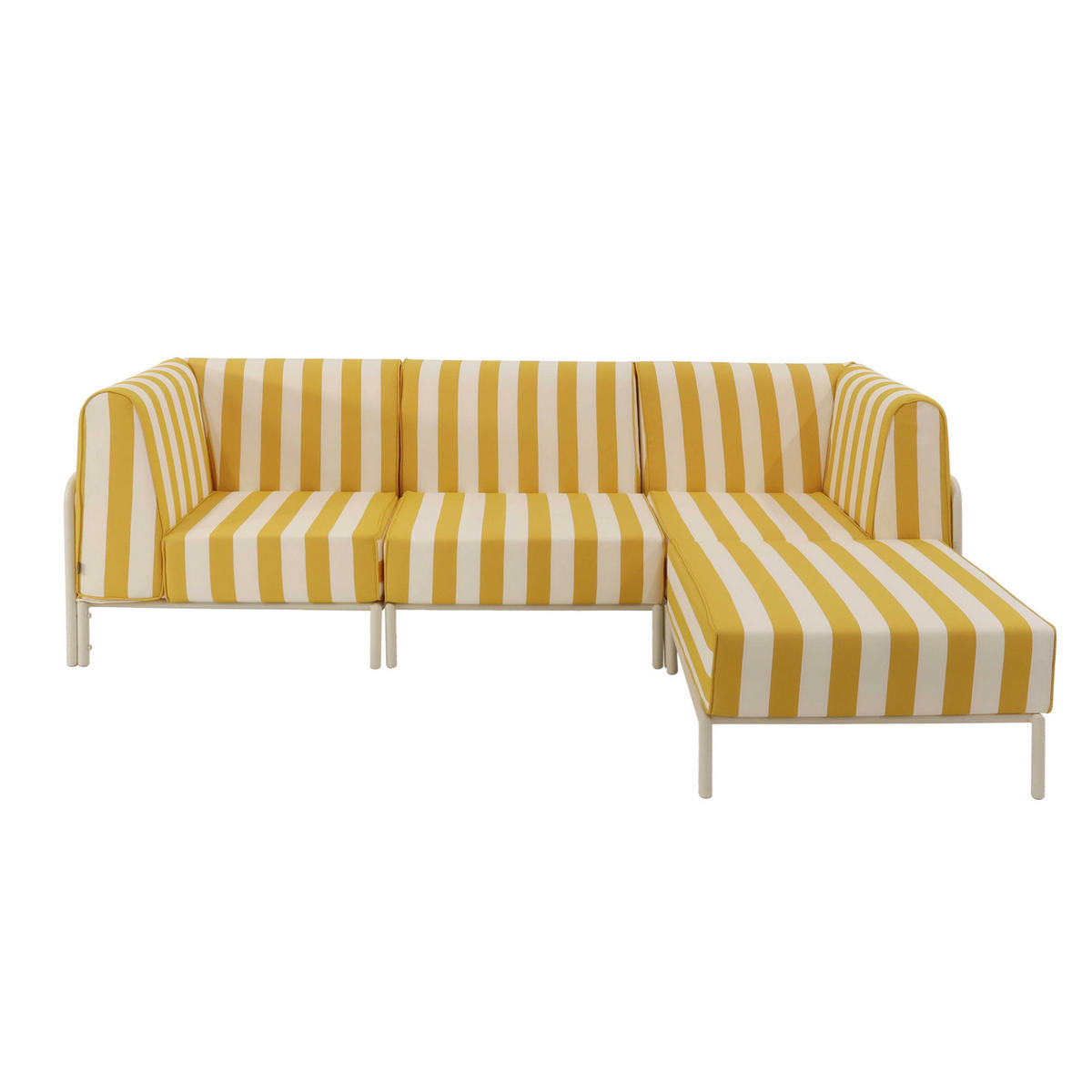 GARTENSOFA mit 4 Sitzplätzen, Gelb - Gelb, Textil - Oviala