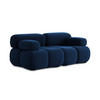 2-SITZER-SOFA Samt Stoff Blau - Blau/Schwarz, Kunststoff/Textil (190/70/96cm) - LaMiaSofa