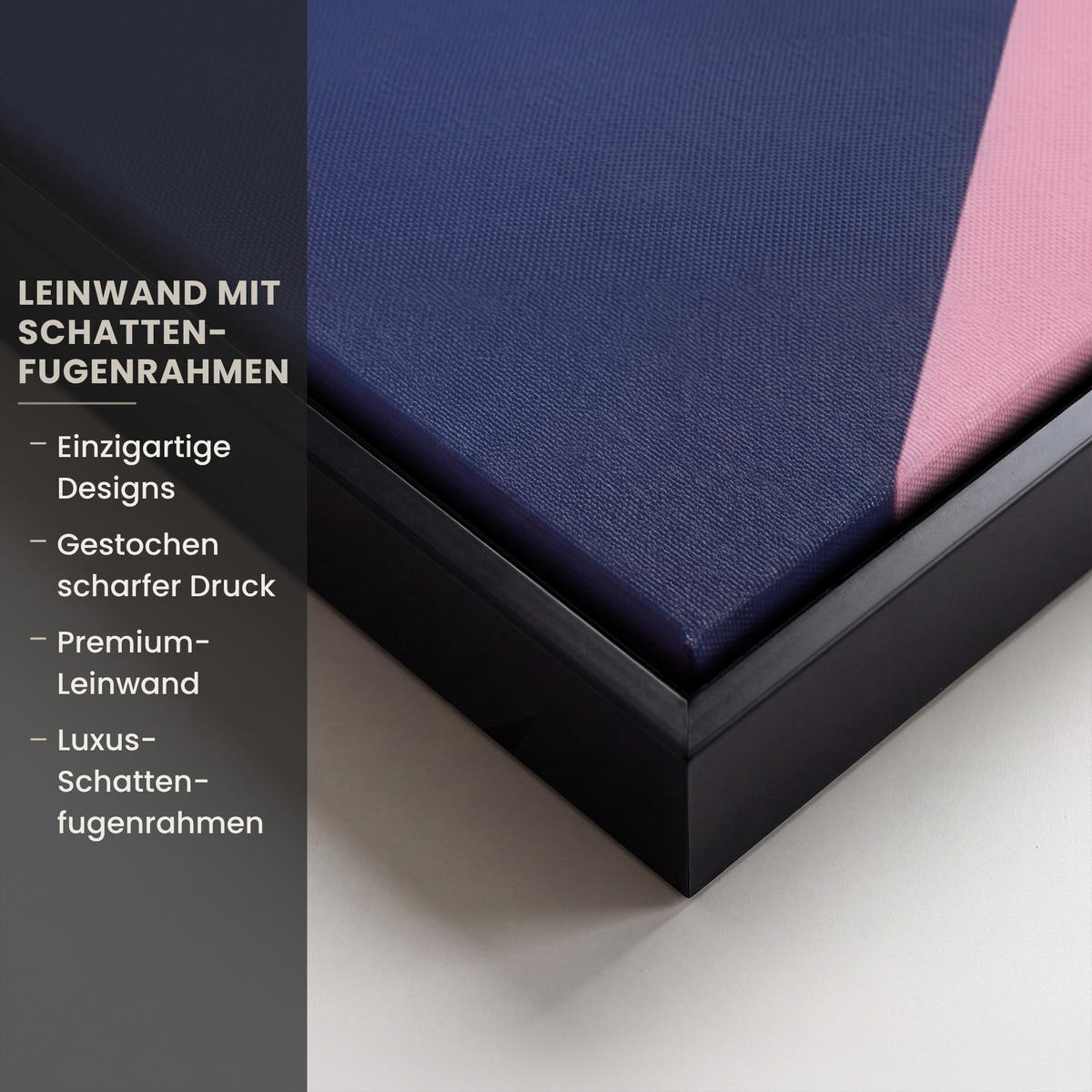 LEINWAND Bilder mit Rahmen - Katze - Treppe - Gebäude - Schattenkontraste - 100x70 - Dunkelblau, Textil (100/70cm) - MuchoWow